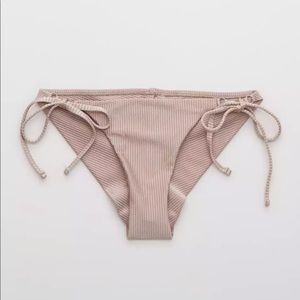 Aerie Ribbed Shine Tie Cheekier Bikini Bottom